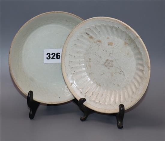 Two Chinese Qingbai dishes, Yuan dynasty